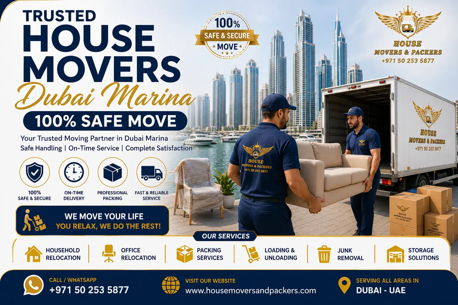 house movers Dubai Marina flat shifting professional service